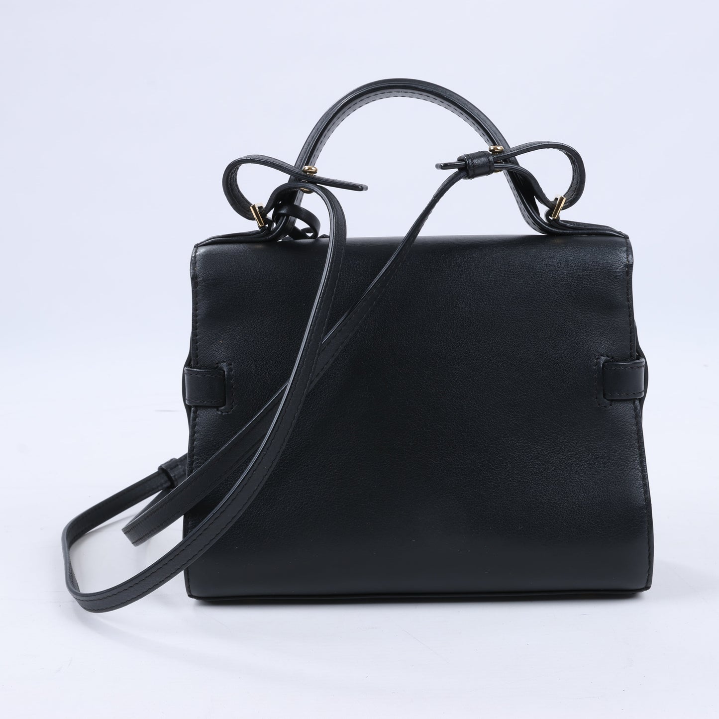 Delvaux Tempête PM Leather 2Way Handbag in Black