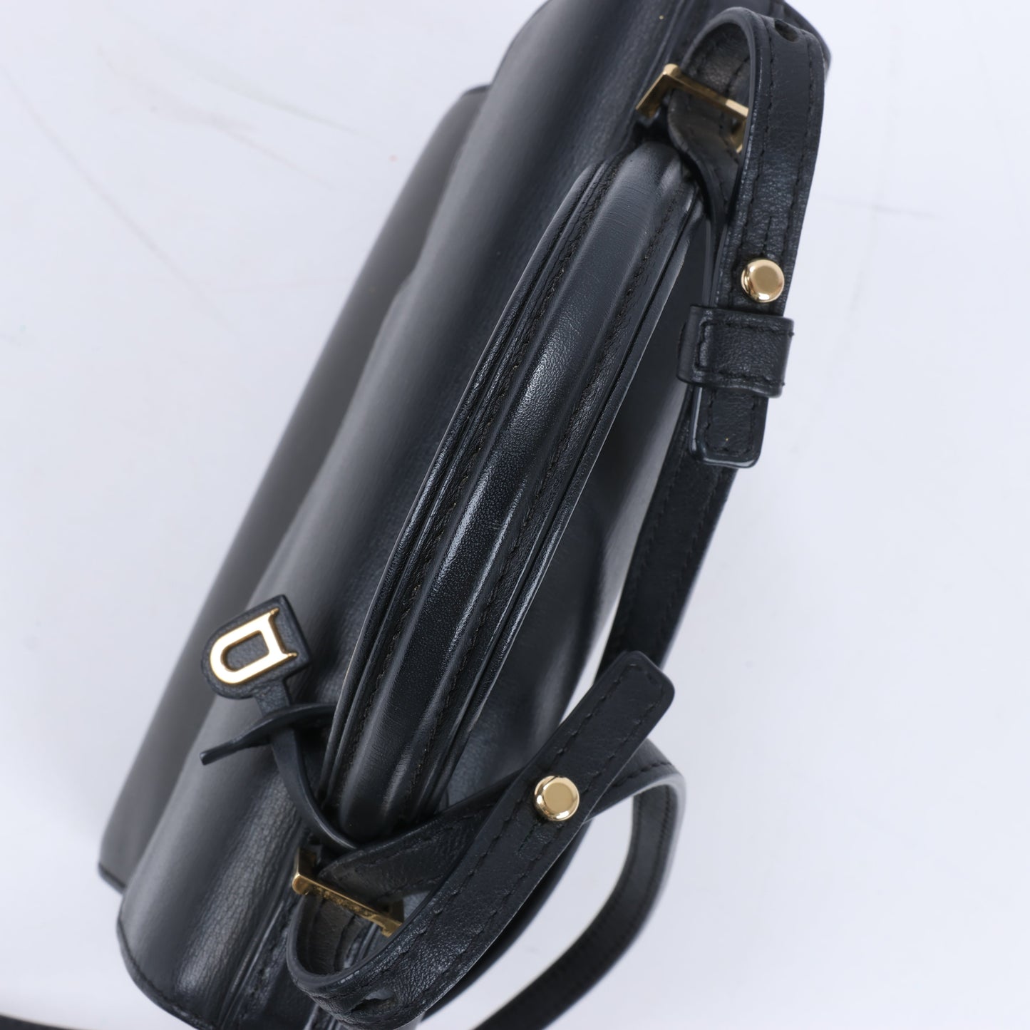 Delvaux Tempête PM Leather 2Way Handbag in Black