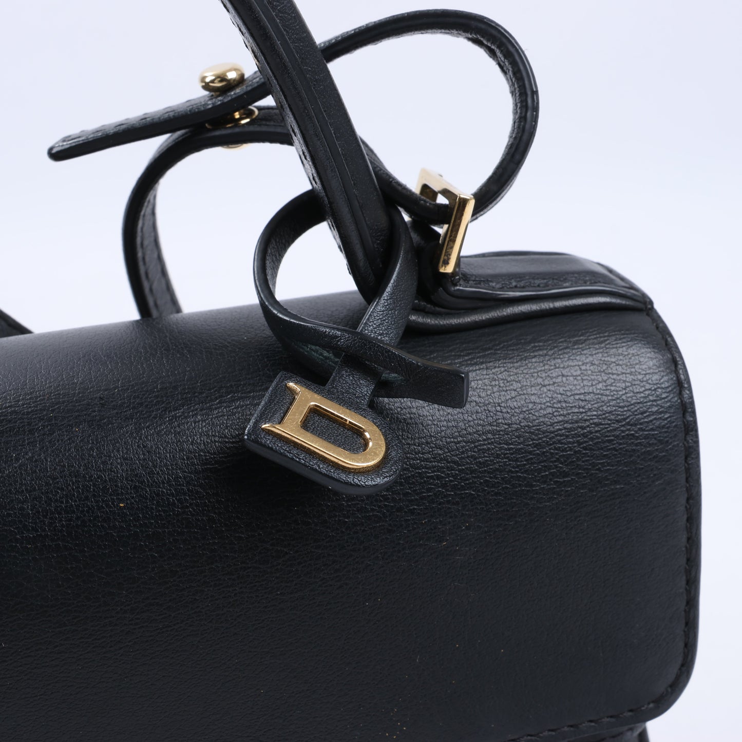 Delvaux Tempête PM Leather 2Way Handbag in Black