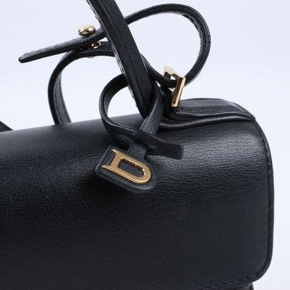 Delvaux Tempête PM Leather 2Way Handbag in Black