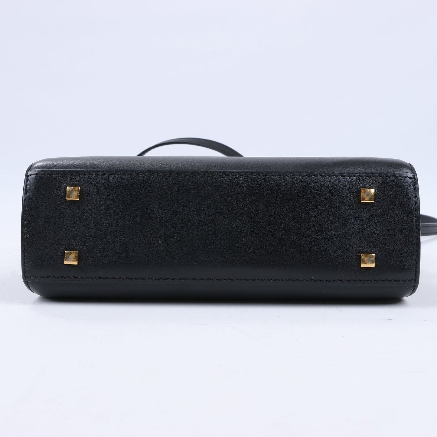 Delvaux Tempête PM 2-Wege-Handtasche aus schwarzem Leder