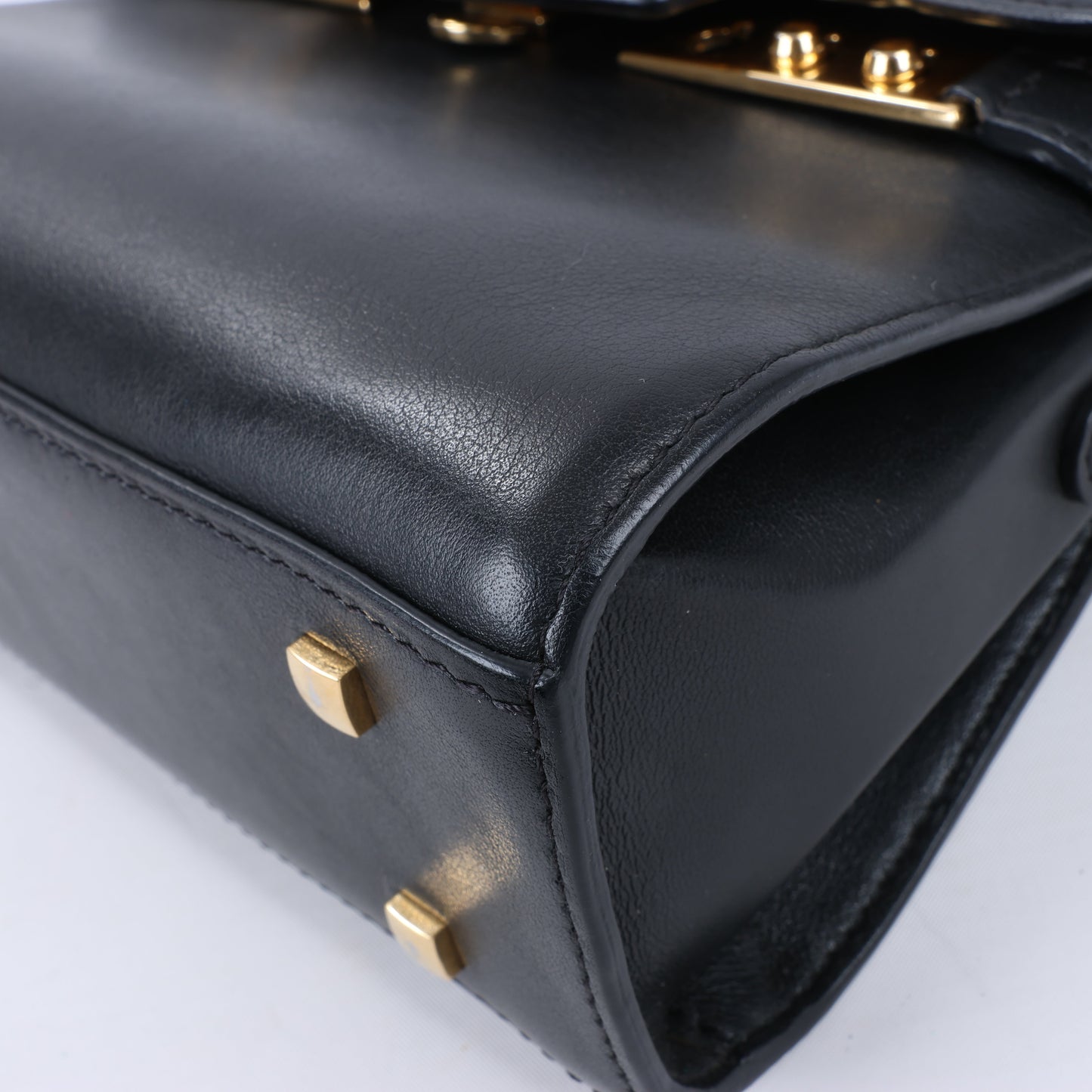 Delvaux Tempête PM Leather 2Way Handbag in Black