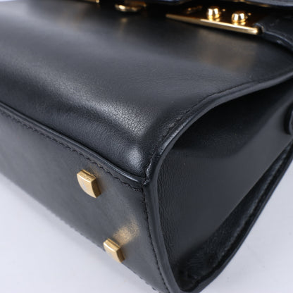 Delvaux Tempête PM 2-Wege-Handtasche aus schwarzem Leder