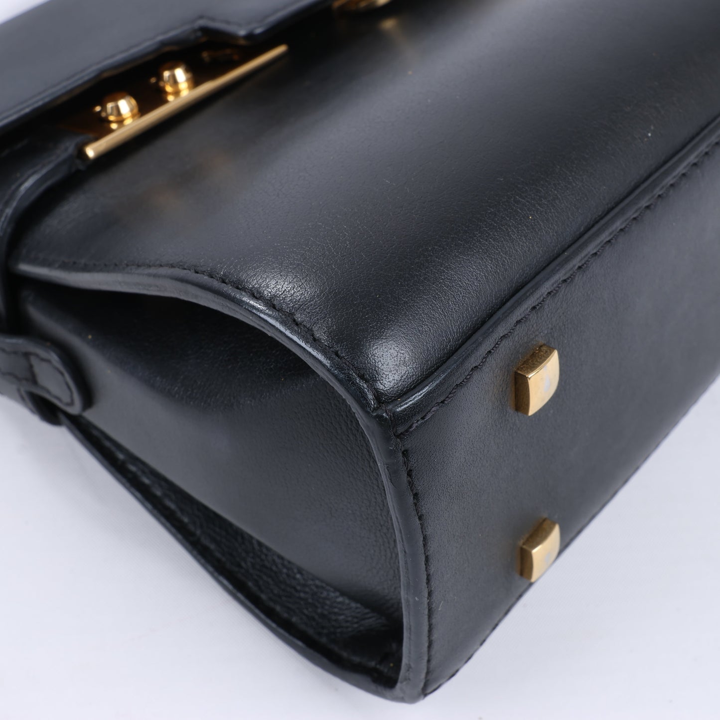 Delvaux Tempête PM 2-Wege-Handtasche aus schwarzem Leder