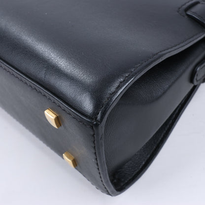 Delvaux Tempête PM Leather 2Way Handbag in Black