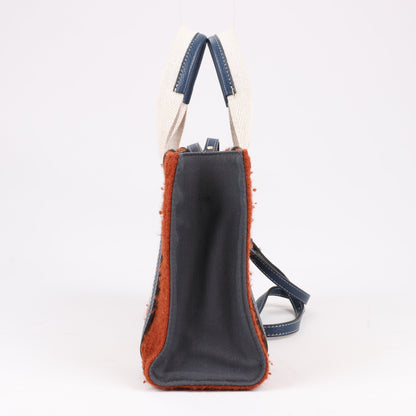 Chloé Woody Small Wool & Leather 2Way Handbag in Brown