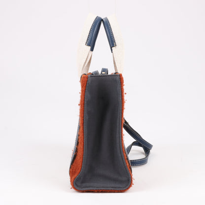 Chloé Woody – Kleine 2-Wege-Handtasche aus Wolle und Leder in Braun