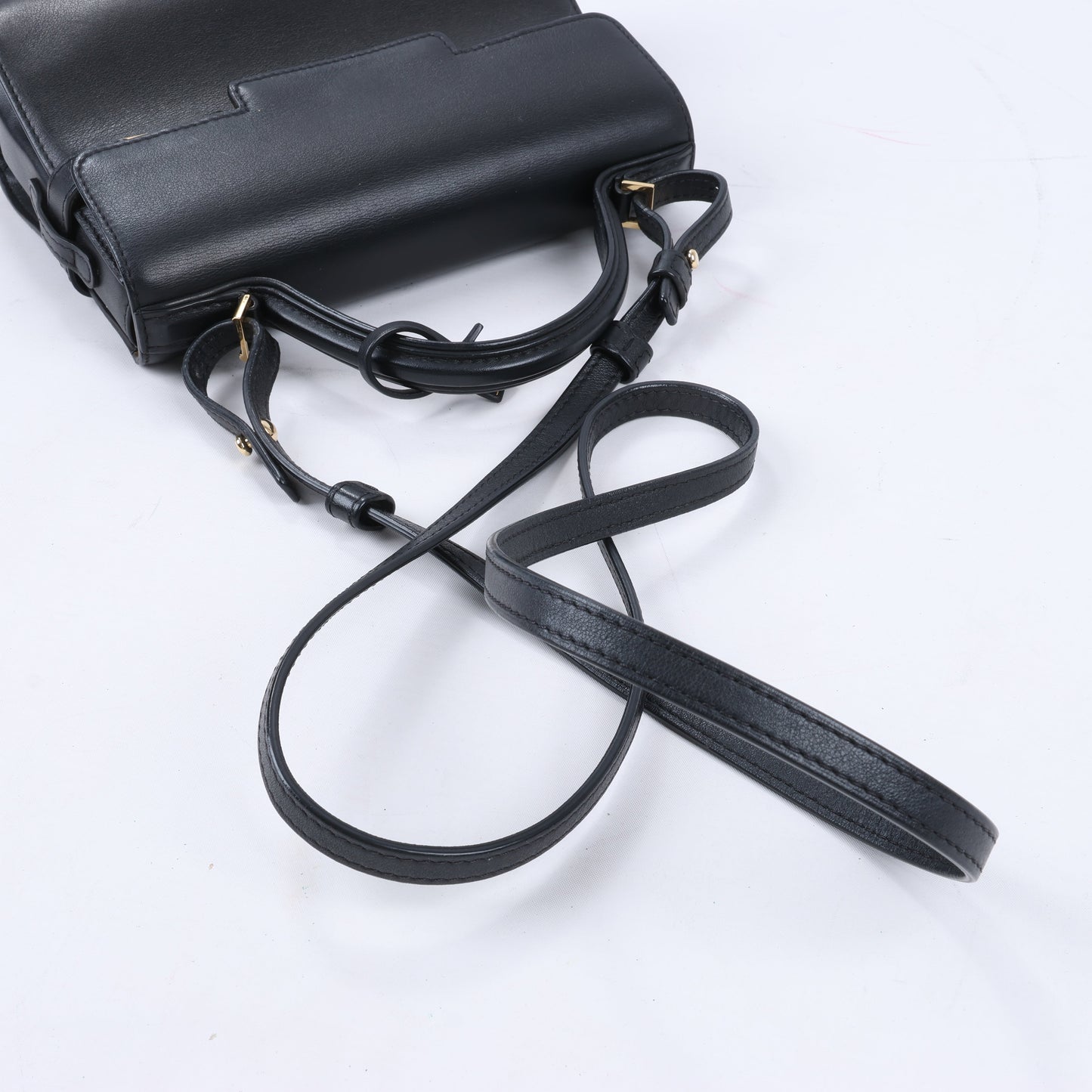 Delvaux Tempête PM 2-Wege-Handtasche aus schwarzem Leder