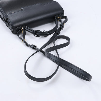 Delvaux Tempête PM 2-Wege-Handtasche aus schwarzem Leder