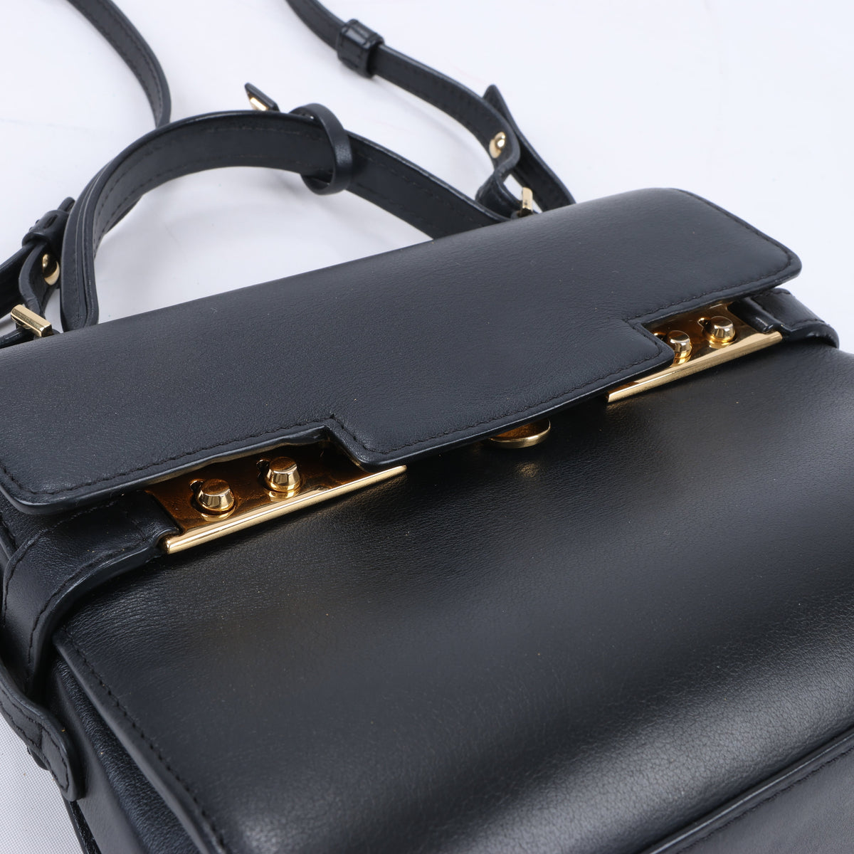 Delvaux Tempête PM Leather 2Way Crossbody Bags in Black