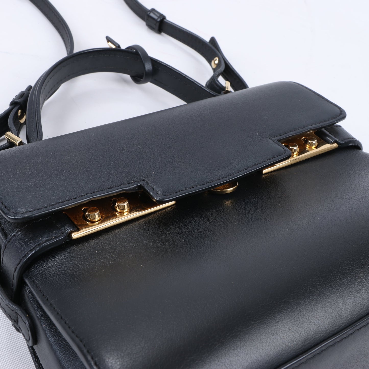 Delvaux Tempête PM Leather 2Way Handbag in Black