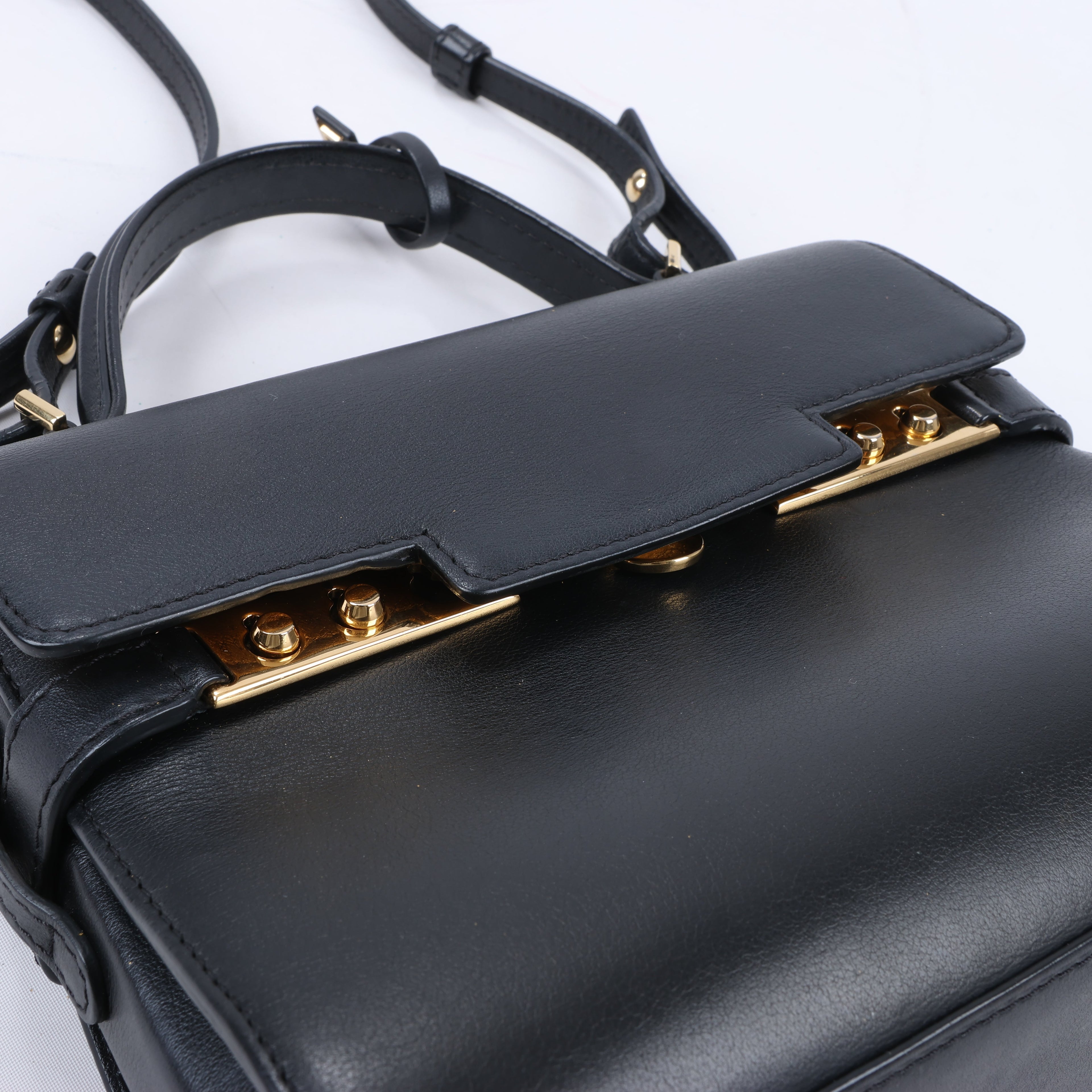 Delvaux Tempête PM Leather 2Way Crossbody Bags in Black