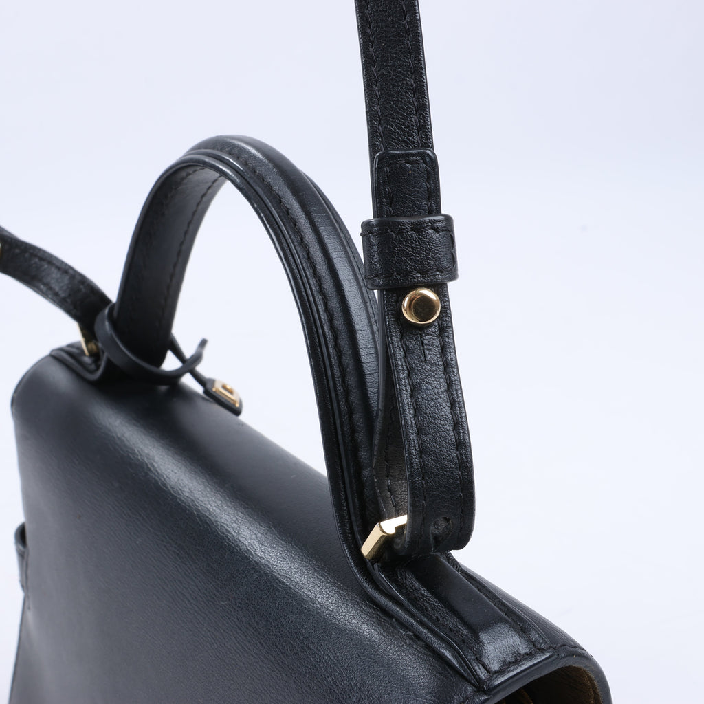 Delvaux Tempête PM Leather 2Way Crossbody Bags in Black