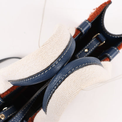 Chloé Woody – Kleine 2-Wege-Handtasche aus Wolle und Leder in Braun