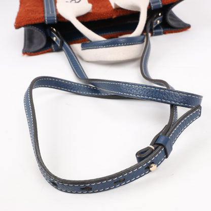 Chloé Woody Small Wool & Leather 2Way Handbag in Brown