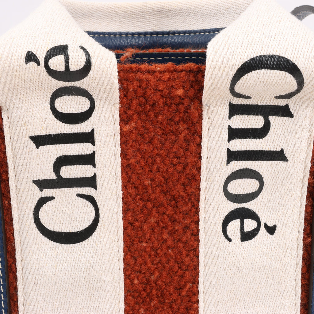 Chloé Woody Small Wool & Leather 2Way Crossbody Bag in Brown