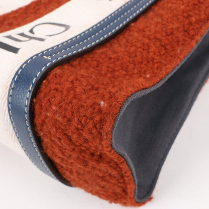 Chloé Woody – Kleine 2-Wege-Handtasche aus Wolle und Leder in Braun