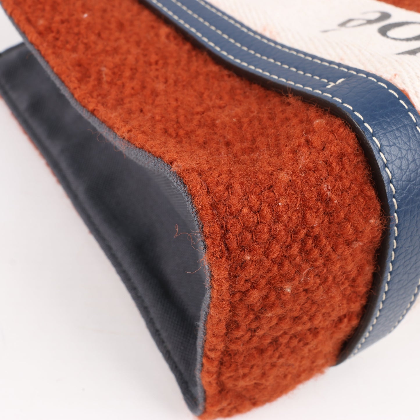 Chloé Woody – Kleine 2-Wege-Handtasche aus Wolle und Leder in Braun