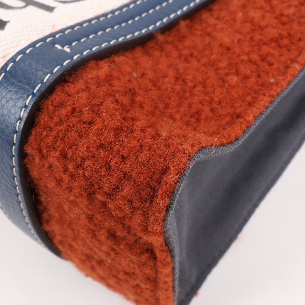 Chloé Woody Small Wool & Leather 2Way Crossbody Bag in Brown