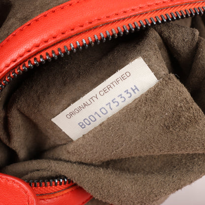 Bottega Veneta Intrecciato Hobo Leather Shoulder Bag in Red