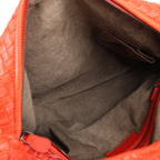 Bottega Veneta Intrecciato Hobo Leather Shoulder Bag in Red