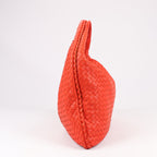 Bottega Veneta Intrecciato Hobo Leather Shoulder Bag in Red