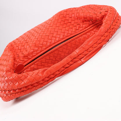 Bottega Veneta Intrecciato Hobo Leather Shoulder Bag in Red