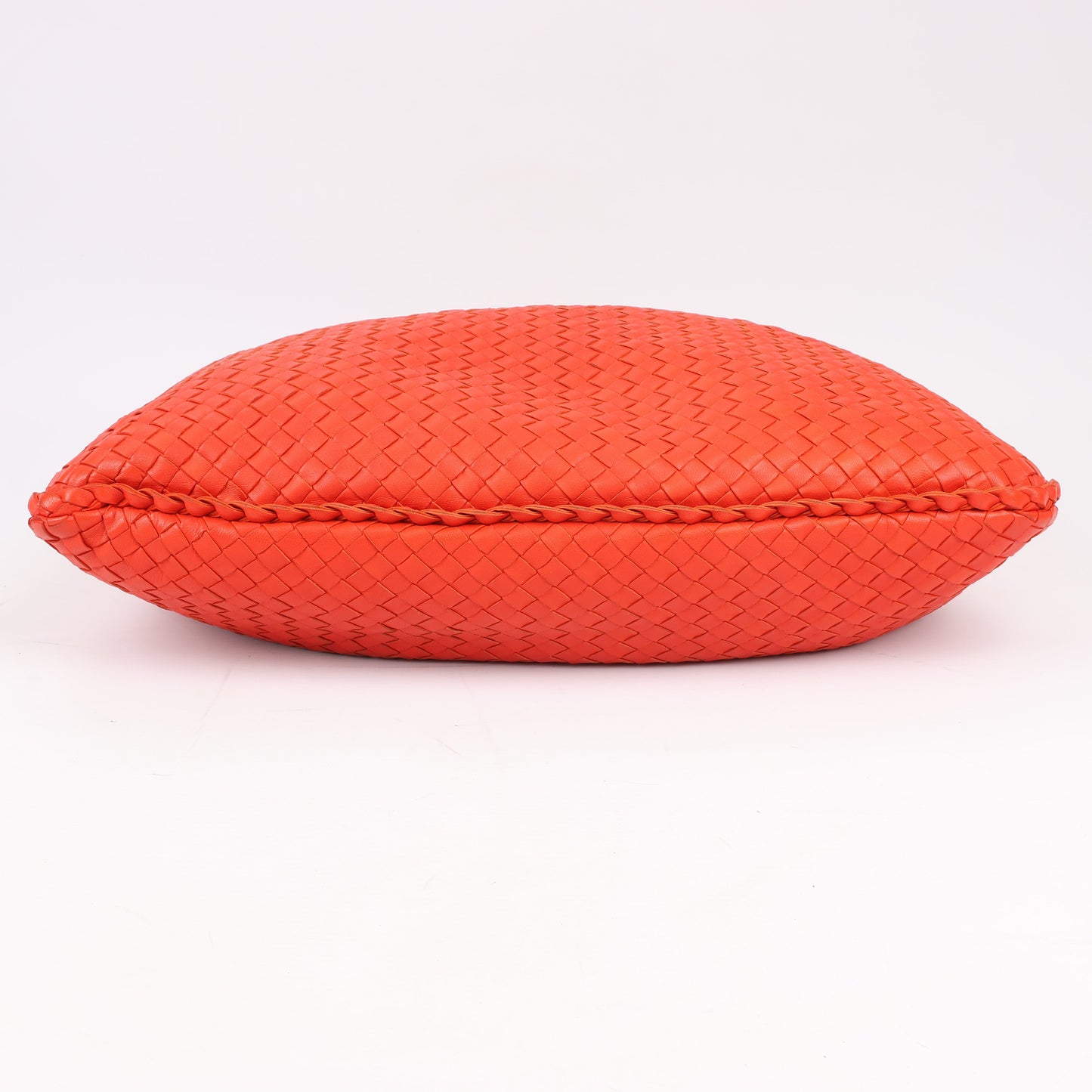 Bottega Veneta Intrecciato Hobo Leather Shoulder Bag in Red