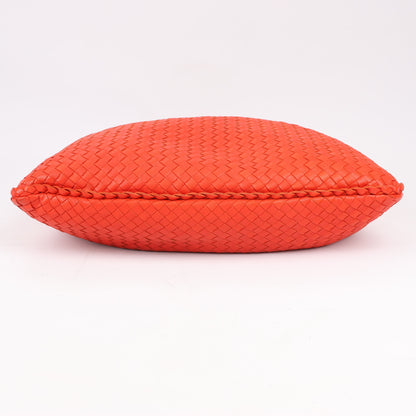 Bottega Veneta Intrecciato Hobo Leather Shoulder Bag in Red