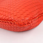 Bottega Veneta Intrecciato Hobo Leather Shoulder Bag in Red