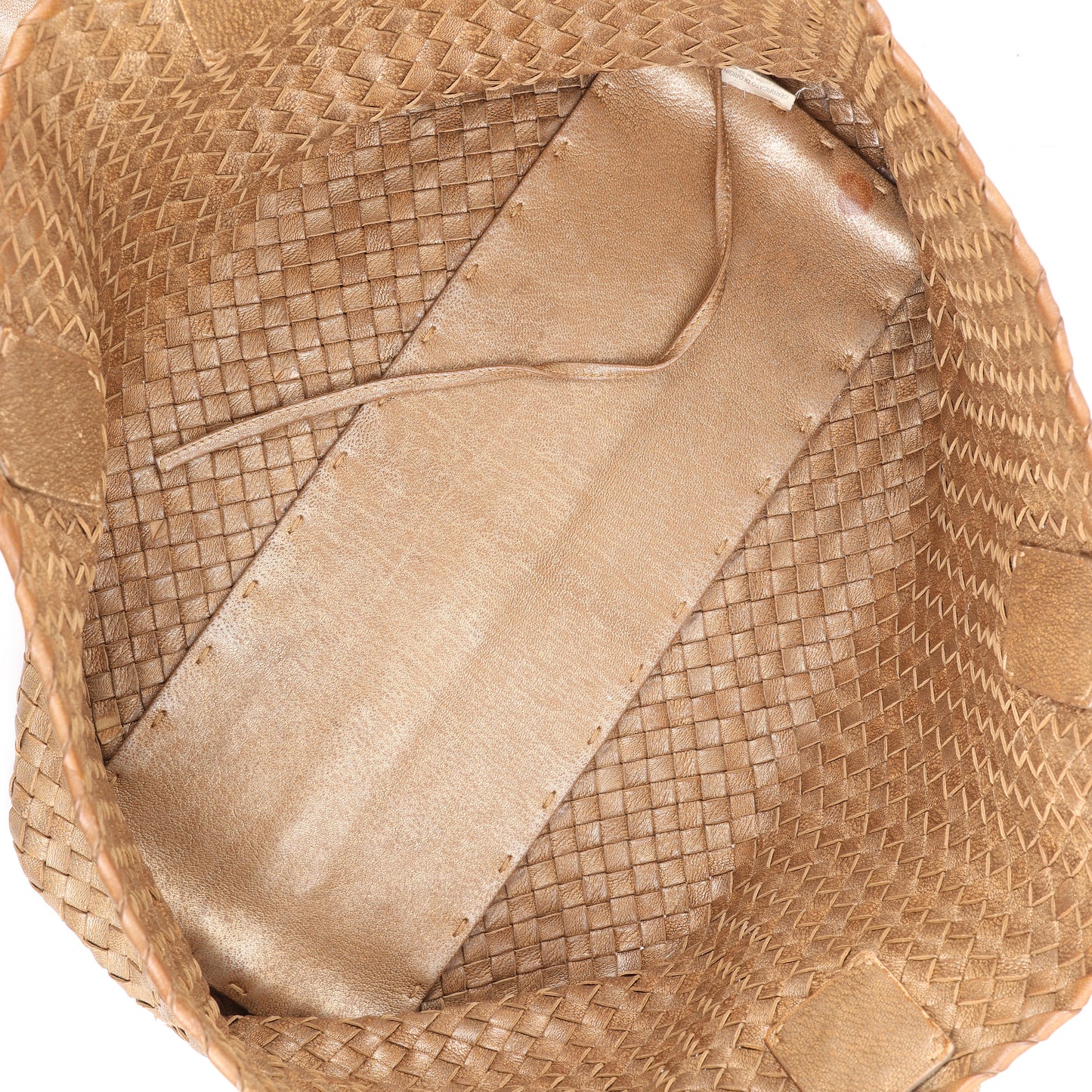 Bottega Veneta Intrecciato Cabat MM Leather Tote in Gold