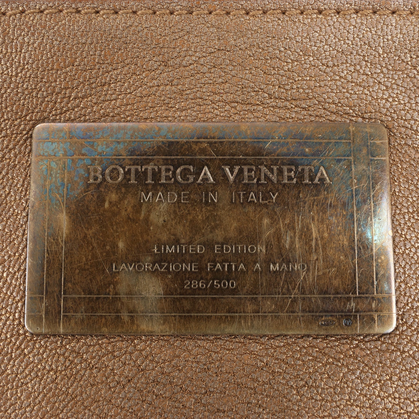 Bottega Veneta Intrecciato Cabat MM Leather Tote in Gold