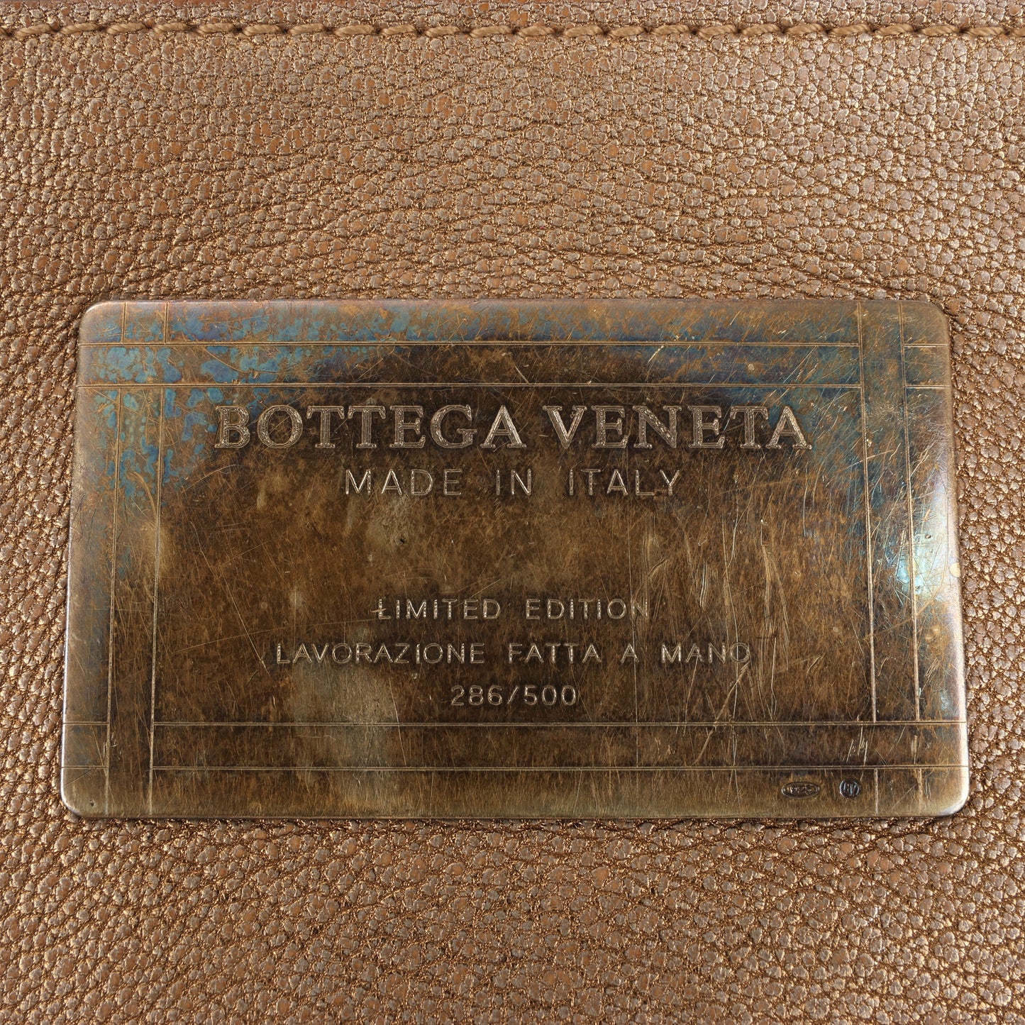 Bottega Veneta Intrecciato Cabat MM Leather Tote in Gold