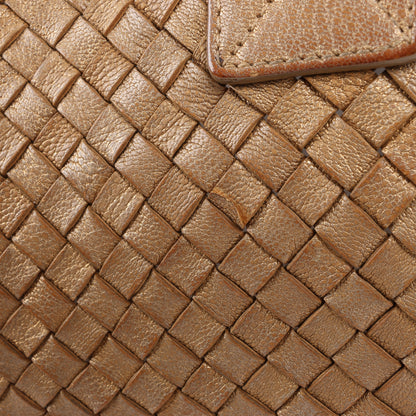 Bottega Veneta Intrecciato Cabat MM Leather Tote in Gold