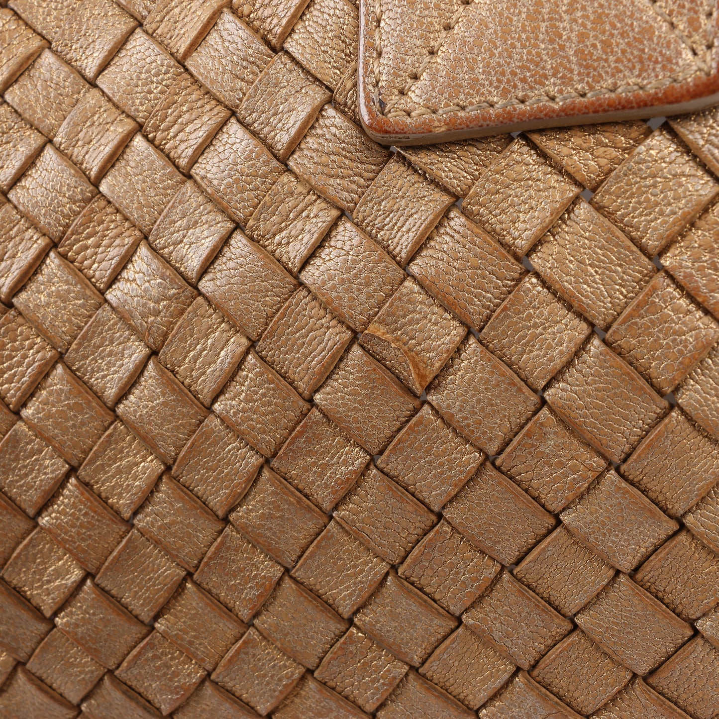Bottega Veneta Intrecciato Cabat MM Leather Tote in Gold