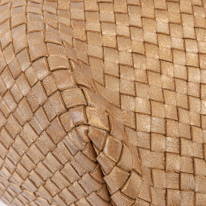 Bottega Veneta Intrecciato Cabat MM Leather Tote in Gold