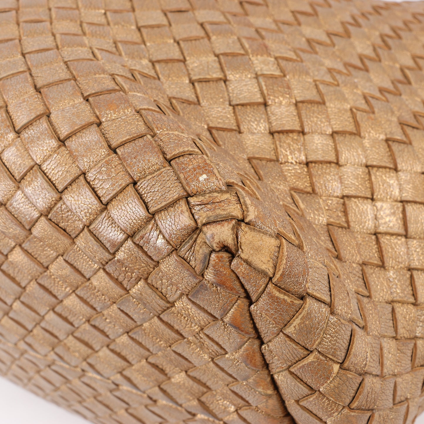 Bottega Veneta Intrecciato Cabat MM Leather Tote in Gold