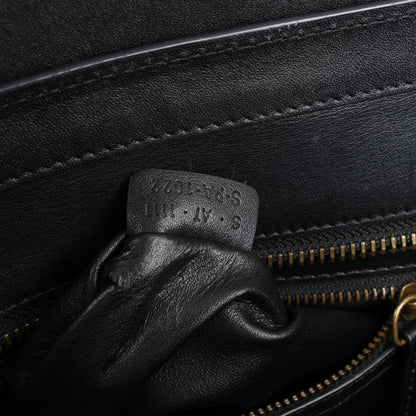 CELINE Luggage Micro Leather Handbag in Black