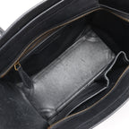 CELINE Luggage Micro Leather Handbag in Black