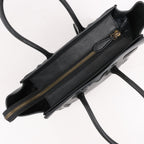 CELINE Luggage Micro Leather Handbag in Black