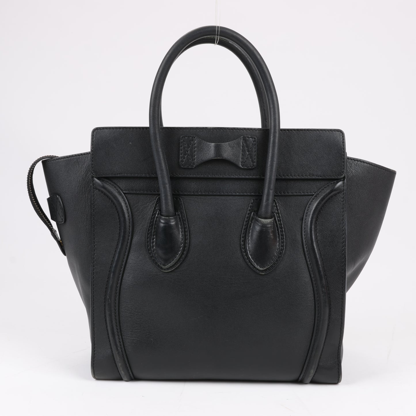 Sac à main CELINE Luggage Micro en cuir noir