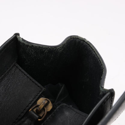 CELINE Luggage Micro Leather Handbag in Black