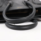 CELINE Luggage Micro Leather Handbag in Black