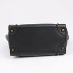CELINE Luggage Micro Leather Handbag in Black