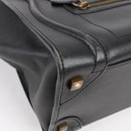 CELINE Luggage Micro Leather Handbag in Black