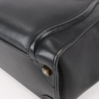 Sac à main CELINE Luggage Micro en cuir noir