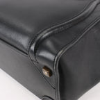 CELINE Luggage Micro Leather Handbag in Black