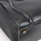 CELINE Luggage Micro Leather Handbag in Black