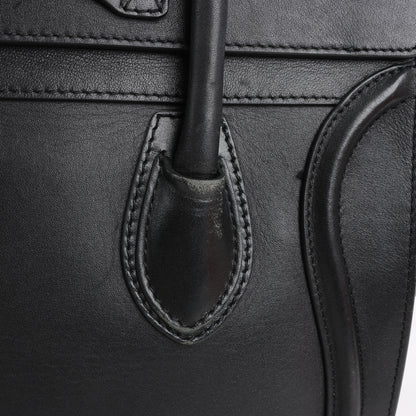 Sac à main CELINE Luggage Micro en cuir noir