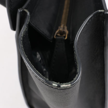 CELINE Luggage Micro Leather Handbag in Black